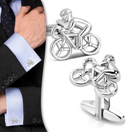 Stainless Steel Bicycle Cufflinks - Click Image to Close